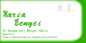 maria benyei business card