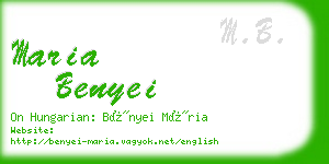 maria benyei business card